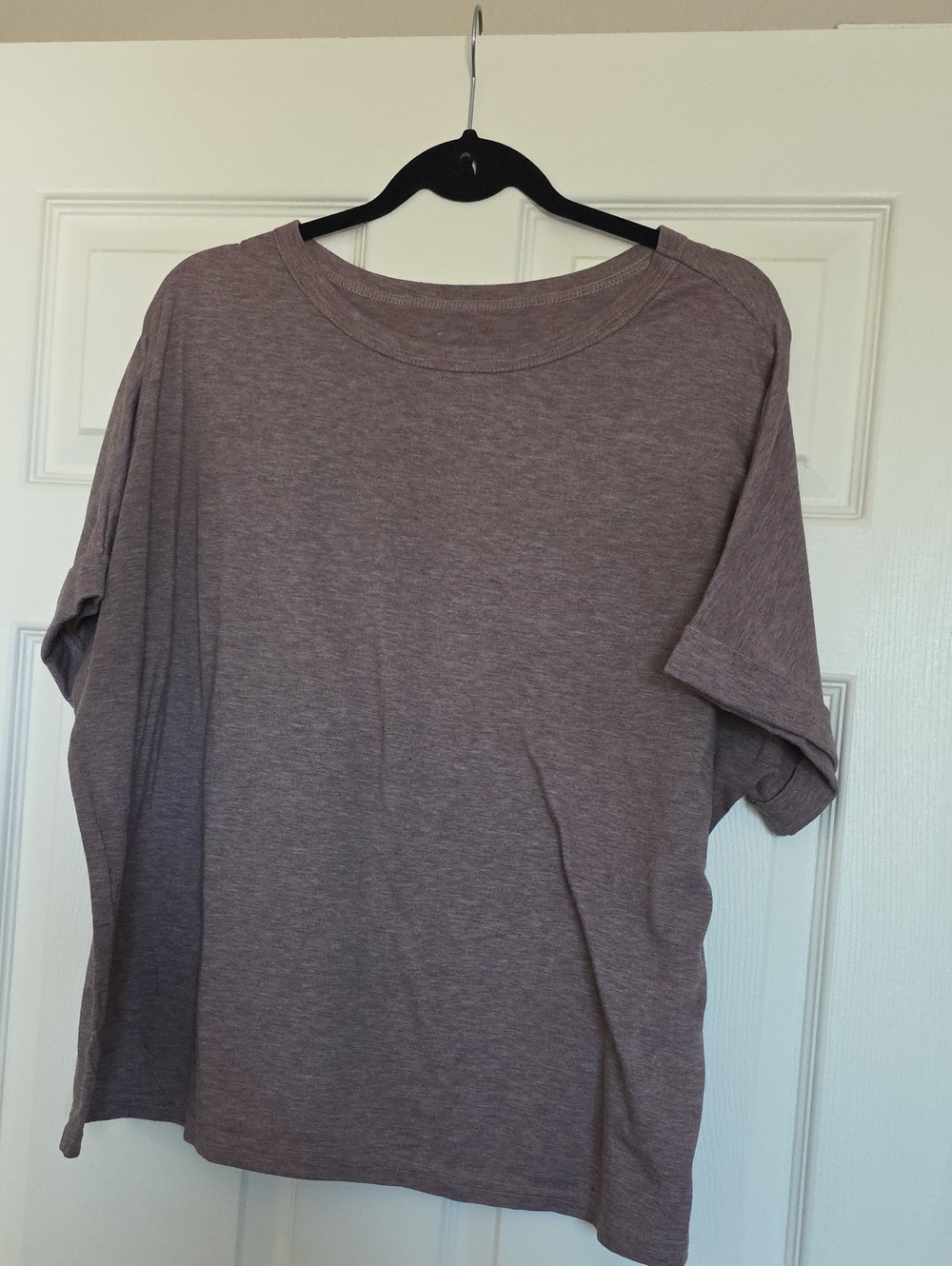 Women's Crew Neck Short Sleeve Shirt - Mauve